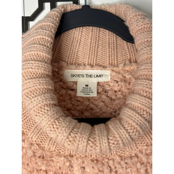 Skye's The Limit Ladies Soft Fluffy Pink Cowl Neck Sweater Size Medium - Picture 5 of 9